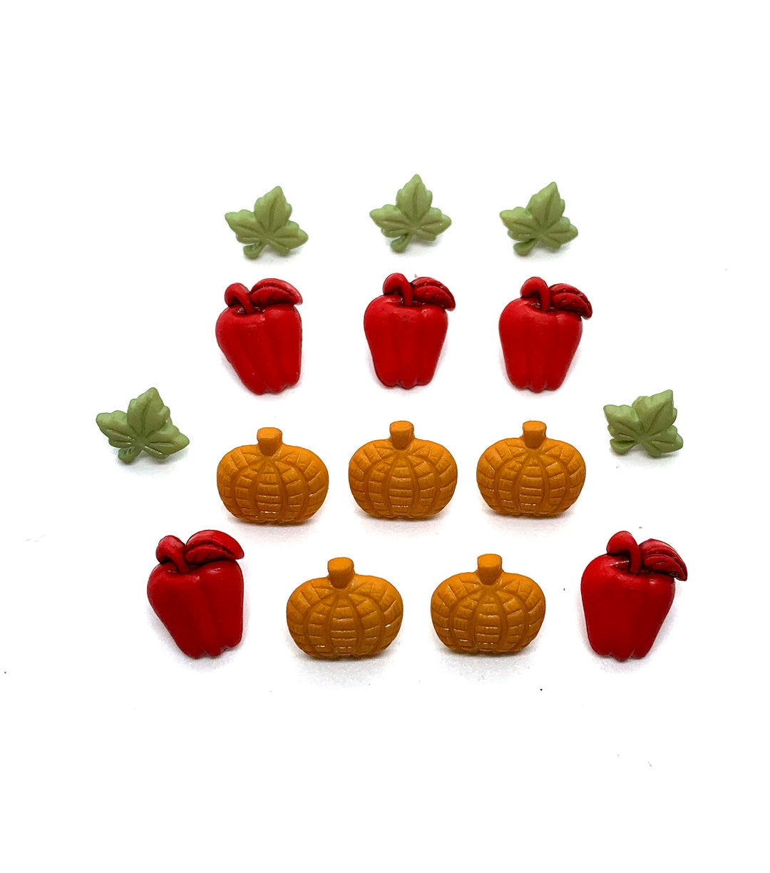 Mini Garden Buttons – Apples, Pumpkins, Leaves Set (1/2