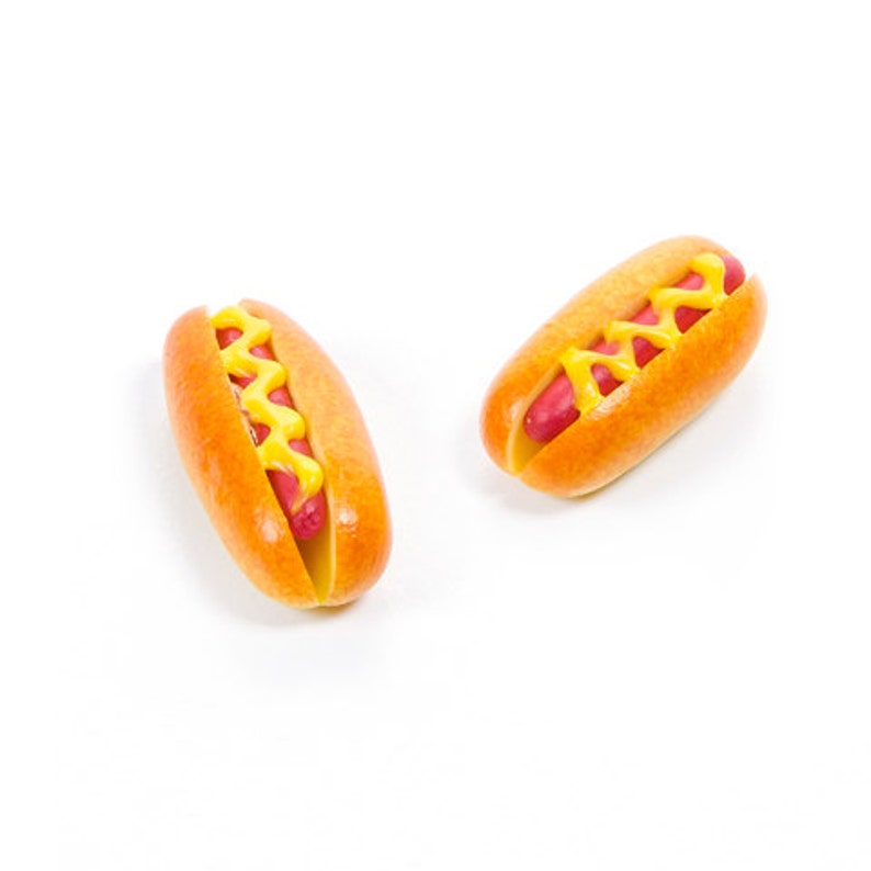Miniature Hot Dog Set of 2 Dollhouse Food Kitchen Home Decor Etsy