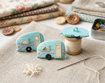 Camper Buttons RV Shank Flat Back Choice Jesse Dress It Up - 1477 W135