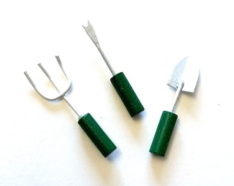 Miniature Garden Hand Tools Collection Set of 3 Dollhouse Fairy Garden Home Decor - 424