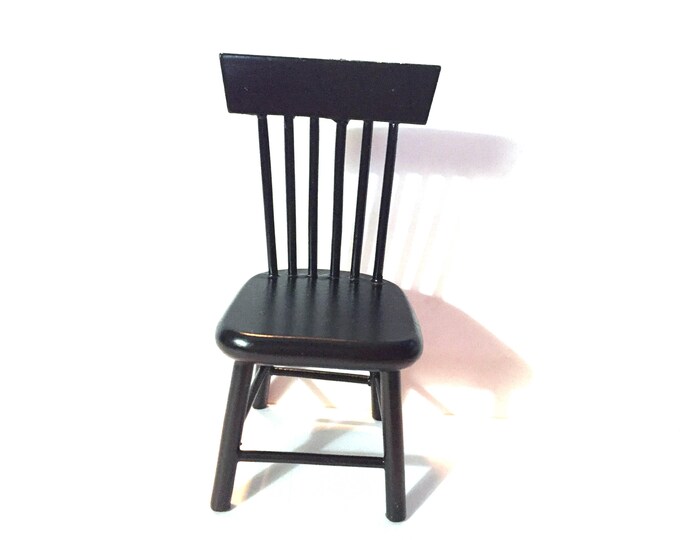 Miniature Kitchen Chair Wood Black Mid Century Side Chair Etsy