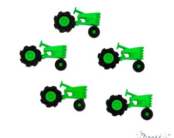 Green Tractor Buttons Shank Flat Back Choice Jesse James Dress It Up Buttons - 34