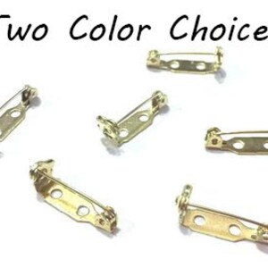 Pin Back Brass Nickel Color Choices Set of 6 Jewelry Findings Craft Supply - M104