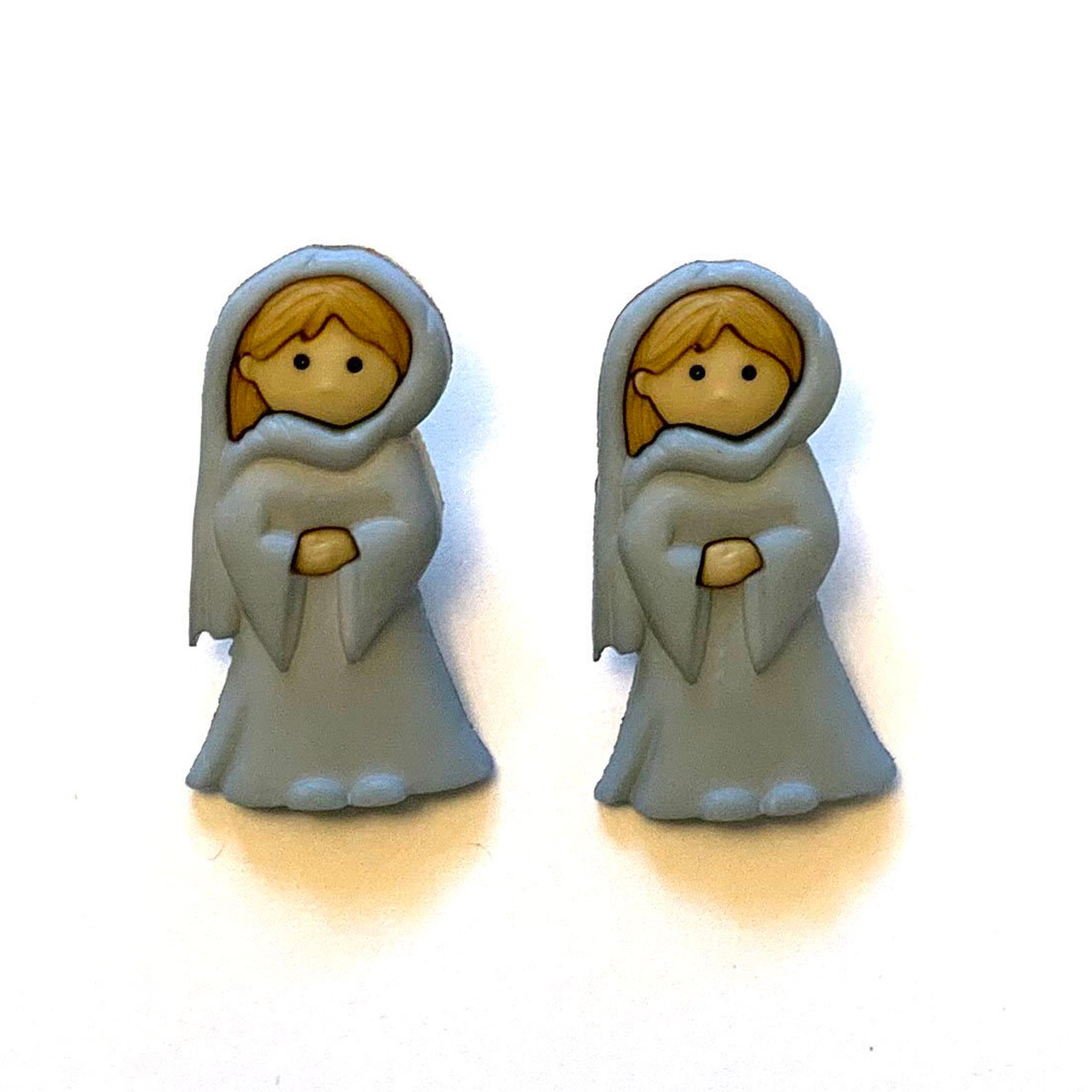 Mary Buttons Nativity Set of 2 Shank Back Christmas Eve Jesse Etsy