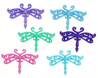 Dragonfly Buttons Collection Let Your Spirit Soar Shank Flat Back Choice Set of 6 Jesse James Dress It Up Buttons Bugs - 1289