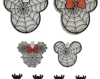 Spider Collection Web Of Friends Jewelry Charm Flat Back Glitter Webs & Shank Back Spiders - H118