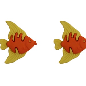 SALE Tropical Angel Fish Buttons Galore 3D Shank Back - 759 A