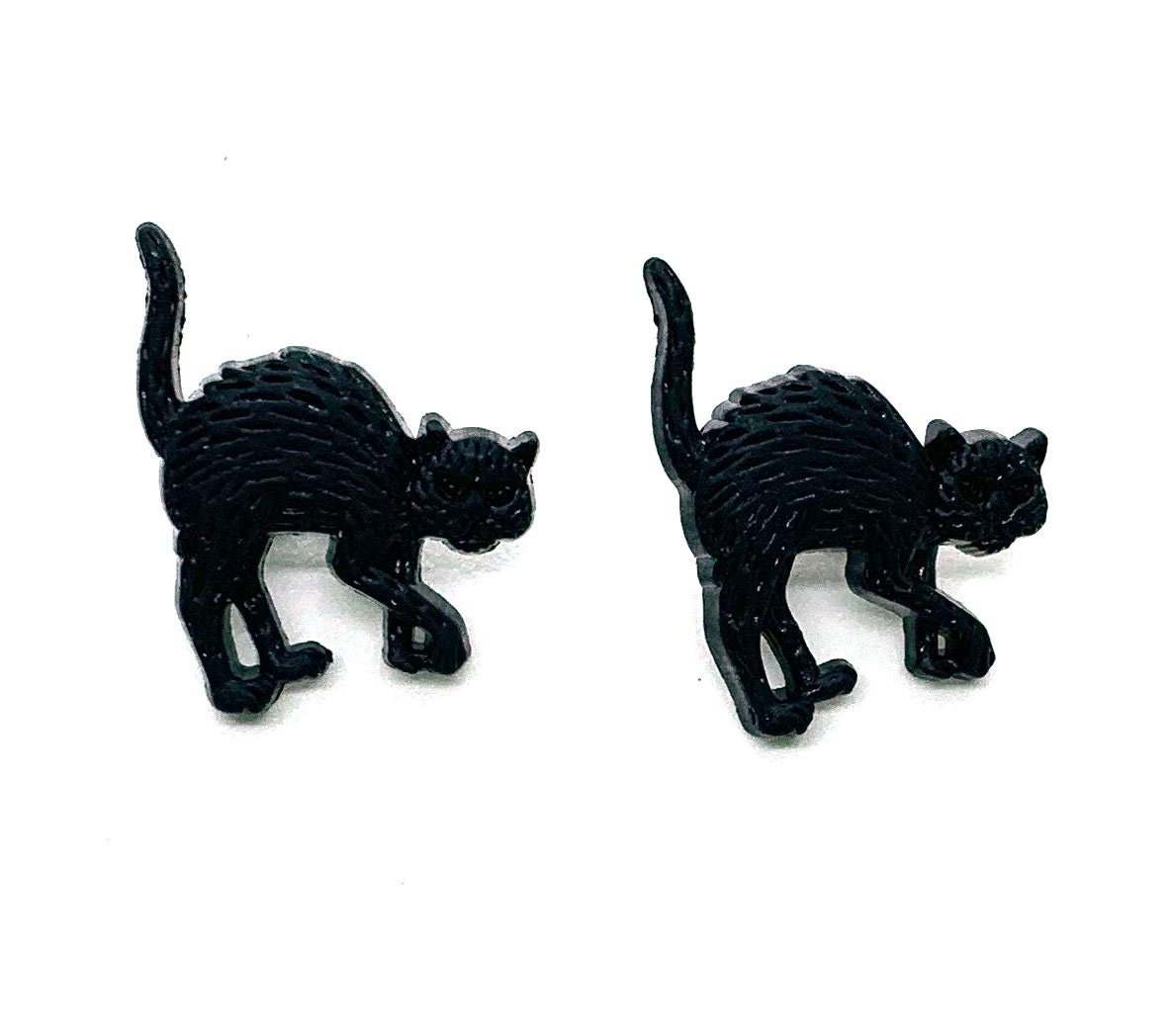 Mini Black Cat Buttons Galore Shank Flat Back Choice - H101 B