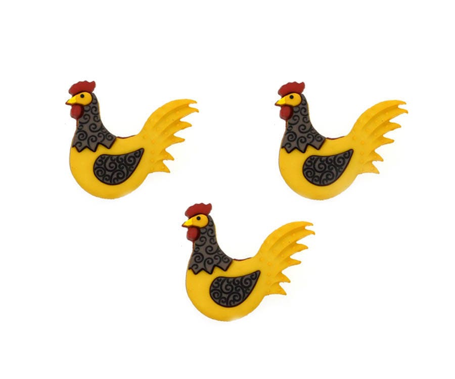 Hen House Chicken Buttons Shank Back Jesse James Dress It Up Buttons GOLDEN - 1287 B