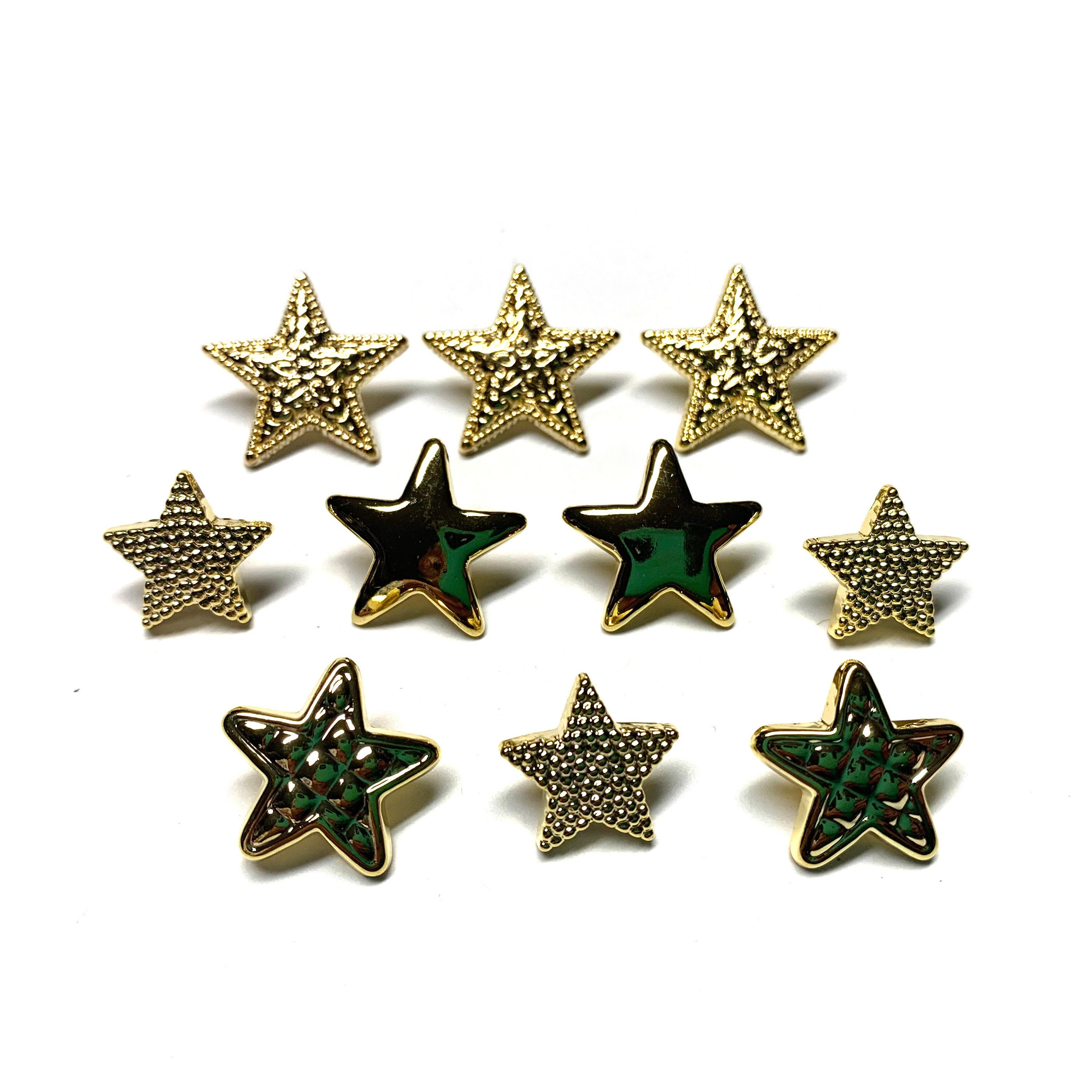 Gold Star Button Galore Collection Set of 10 Shank Flat Back Etsy