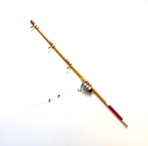 Miniature Fishing Pole Rod Dollhouse Sports Home Decor Miniatures - 407