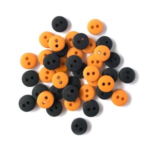 6MM Mini Buttons Galore Halloween Black & Orange 1/4" Two Hole - BG117