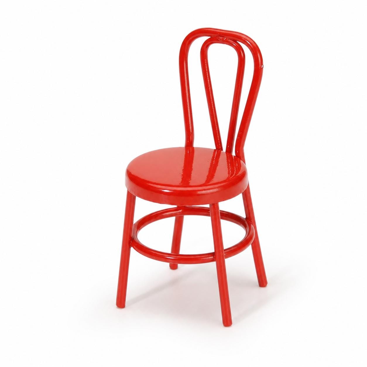 Miniature Red Cafe Chair Metal Dollhouse Kitchen Fairy Garden