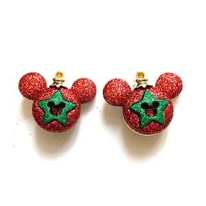 Disney Mickey Christmas Ornaments Buttons Glitter STAR Shank Back Jesse James Dress It Up Buttons Licensed - D15 C