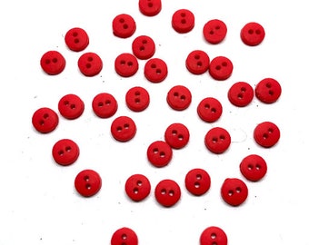 6MM Mini RED Round Buttons Galore 1/4" Sold By Weight Tiny Two Hole Sew Thru BG134