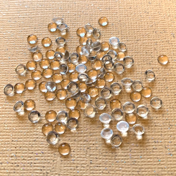 Mini 4mm Clear Water Droplets Collection Set of 100 Embellishments Craft Supply - M102 W