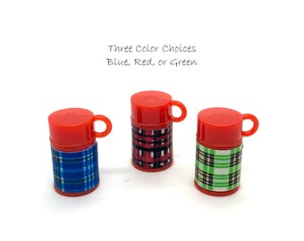 Dollhouse Miniature Lunch Bucket Thermos - Tiny Details For 1:12 Scale Dollhouses