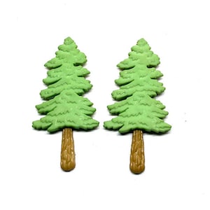 Evergreen Tree Embellishments Hittin&#39; The Trail Flat Back Craft Supply by Jesse James Dress It Up Buttons - 1477