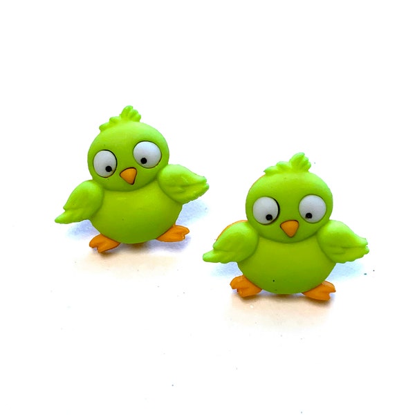Bird Button Shank Back Jesse Dress It Up Bird Brain GREEN - 1286