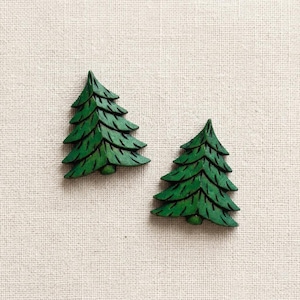 Evergreen Tree Button Flat Shank Back Choice - 1311