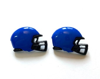 Football Helmet On Blue Italian Charm