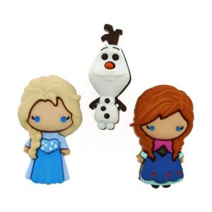 Disney Frozen Button Collection Set of 3 Shank Back Licensed Dress It Up - D17