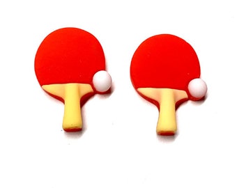 Ping Pong Paddle Flatback Embellishments Sports Red Ping Pong! - 1530 V