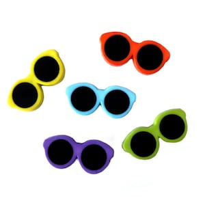 Sunglasses Buttons Galore Collection Summer Shade Set of 5 Shank Flat Back Choice Colors May Vary - 95