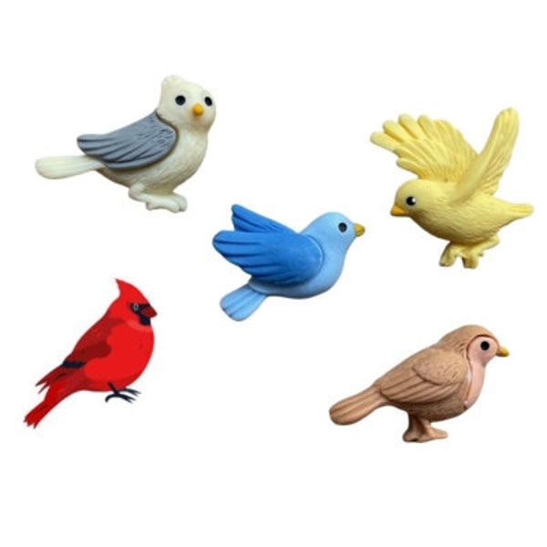 Bird Embellishment Collection Flying Friends Set of 5 Flat Back Craft Supply - 784