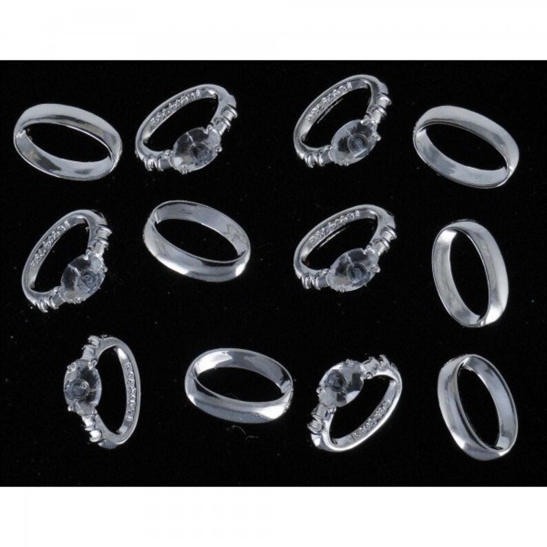 Wedding Rings Embellishments Set of 12 Flat Back Jesse James Dress It Up Buttons Bridal Craft Supply W104 851 852 image 2