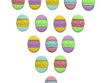 Mini Easter Eggs Buttons Collection Set of 15 Shank Back - 290