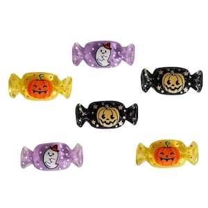 Halloween Candy Embellishment Collection Halloween Eerie-Sistible Set of 6 Flat Back Craft Supply by Buttons Galore - H102