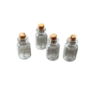 Miniature Glass Bottles with Cork – Dollhouse Kitchen Decor, Set of 4 - 462