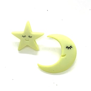 Moon & Stars Buttons Collection Shank Flat Back Choice - 64