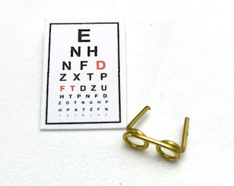 Miniature Eye Chart Glasses Dollhouse Medical Home Decor Miniatures - 328 CA61