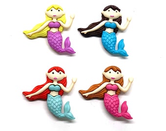Mystic Mermaids  Buttons Galore Collection Set of 4 Shank Back - 1175  G