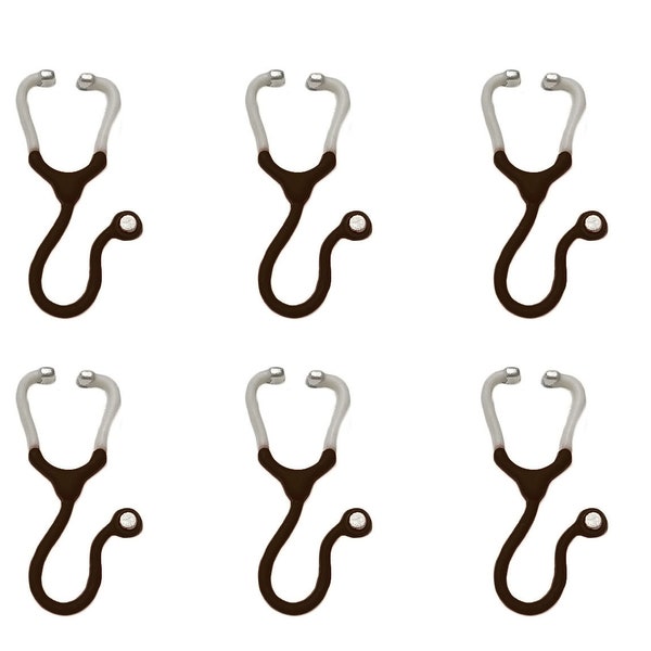 Stethoscope Medical Embellishments Flat Back Set of 6 Nurse Doctor BLACK