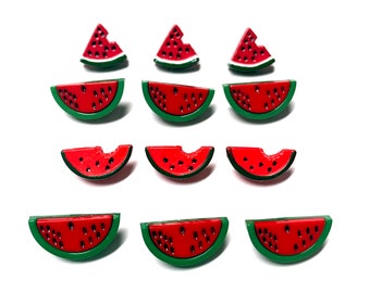 Hand Painted Ceramic Small Watermelon Buttons Hand Painted Ceramic Small Watermelon Buttons