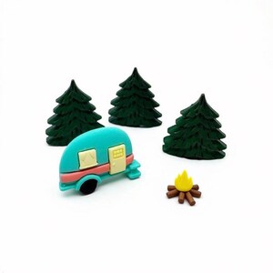 Camping Collection Trees Shank & Camper Campfire Flat Back - 1311 1477 118 A
