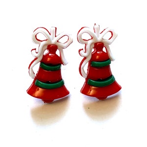 Red Bells Ornament Buttons Shank Flat Back Choice Jesse James Dress It Up Buttons - 1313 E