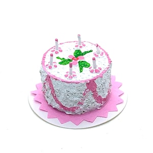 Miniature  Birthday Cake Dollhouse Kitchen Food Home Decor Miniatures - 499