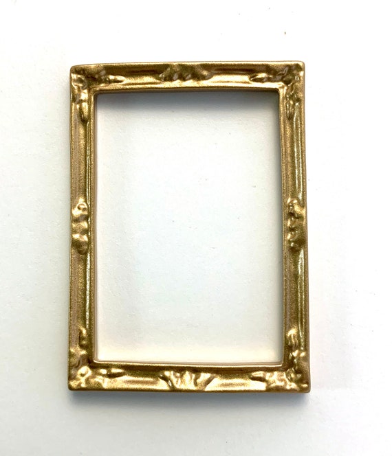 Miniature Gold Wall Picture Frame Dollhouse Home Decor Etsy