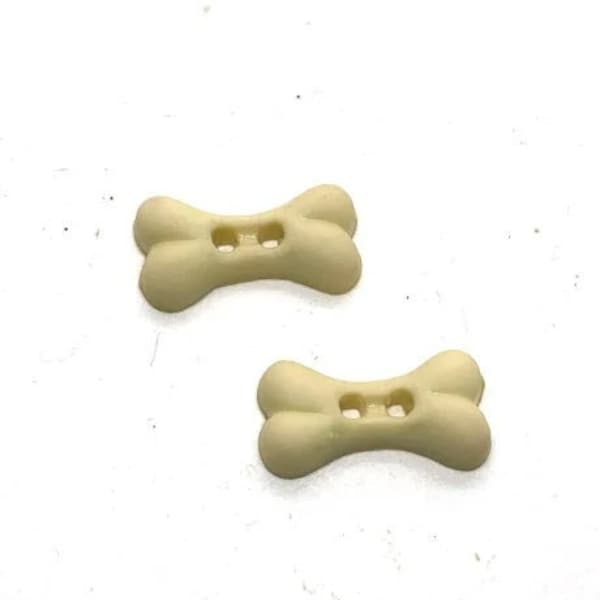 NEW Dog Bone Buttons Galore (7/8") Two Hole Sew Thru Flat Back BEIGE - 816