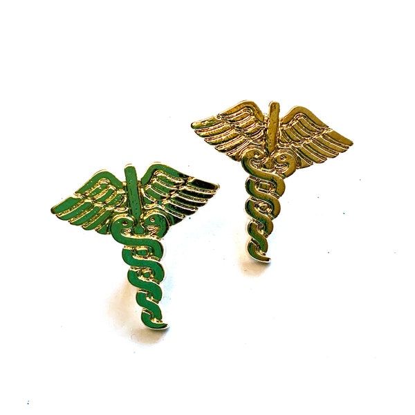 Caduceus (Medical Symbol) Buttons Shank Flatback Choice Jesse Dress It Up SAY AHHH - 1321