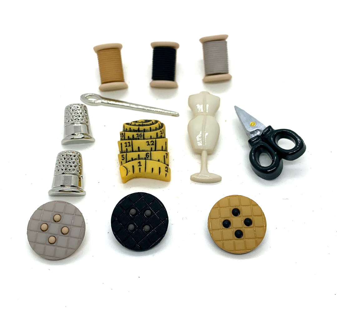 Sewing Room Buttons Collection Set of 12 Shank Back & Sew Thru Etsy