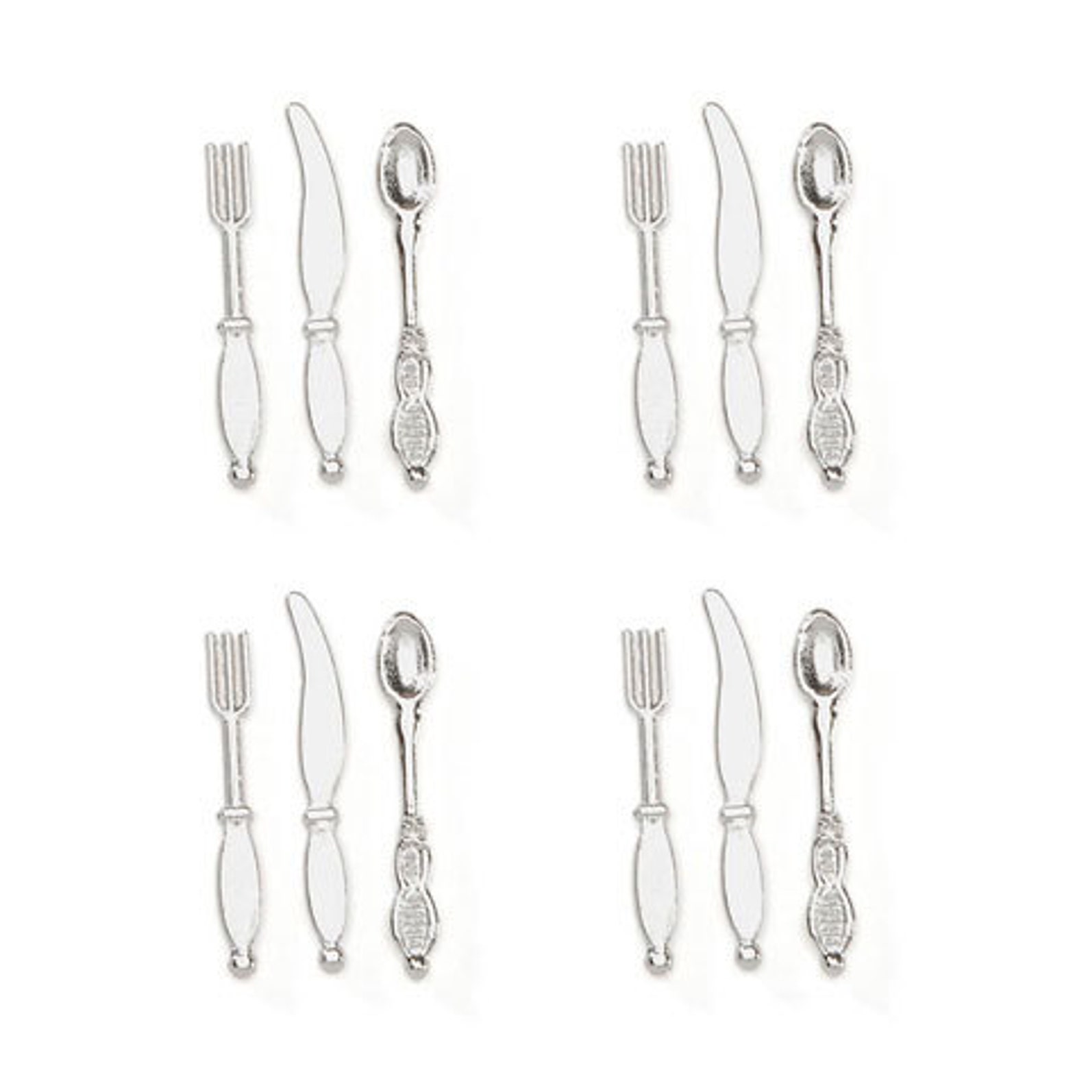 Miniature Silverware Collection Set of 4 Place Settings Knife Etsy