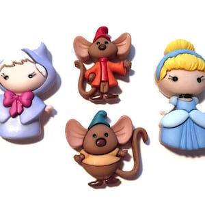 Cinderella Button Collection Set of 4 Shank Back Disney Licensed Jesse James Dress It Up Buttons - D15