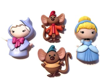 Cinderella Button Collection Set of 4 Shank Back Disney Licensed Jesse James Dress It Up Buttons - D15