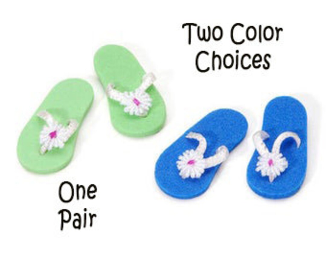 Miniature Flip Flops Set of 1 Pair Color Choice Dollhouse Beach Home