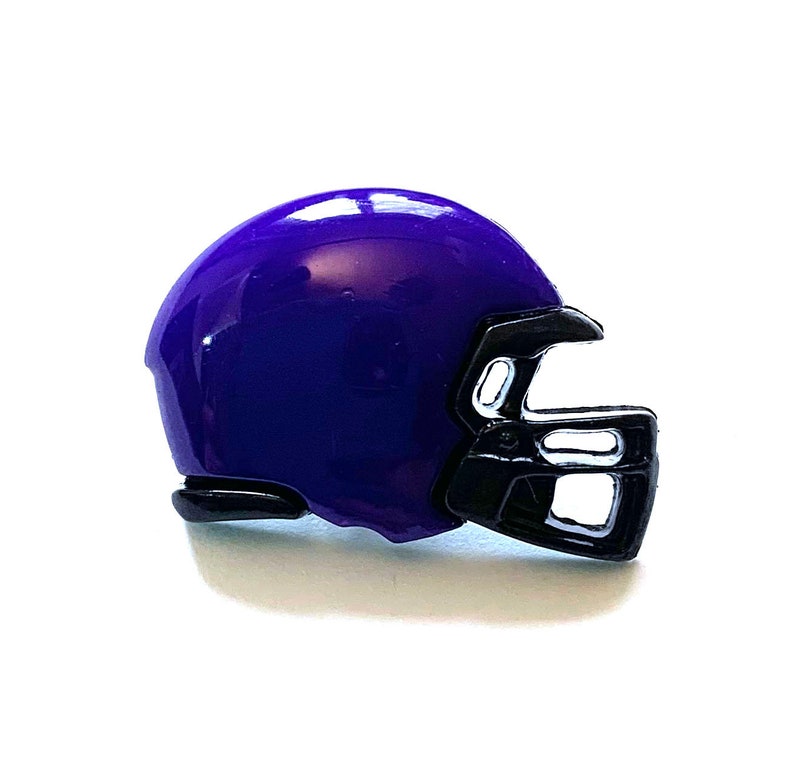Purple Football Helmet Buttons Galore Shank Back 1524